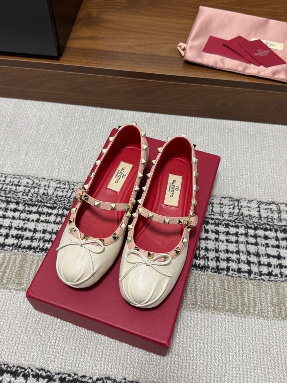 Valentino Rockstud Mary Jane Ballet Flats - Picture 4 of 8